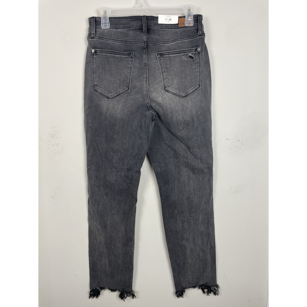 NEW Judy Blue Boyfriend Fit Jeans Womens 7/28 Black Stretch High Waist JB82296BK - Picture 3 of 9